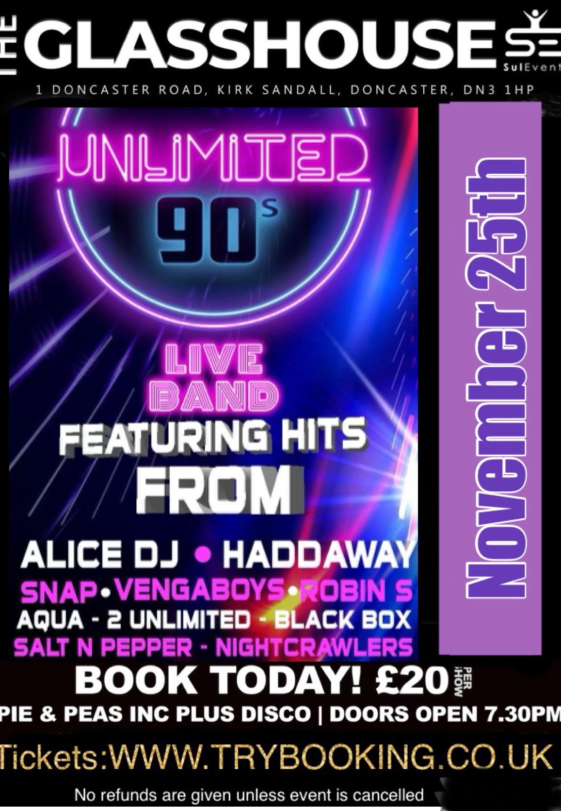 Unlimited 90’s Tickets, The glasshouse, DONCASTER TryBooking United