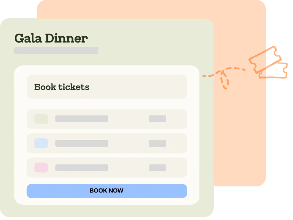 Embeddable booking widget on a festival website