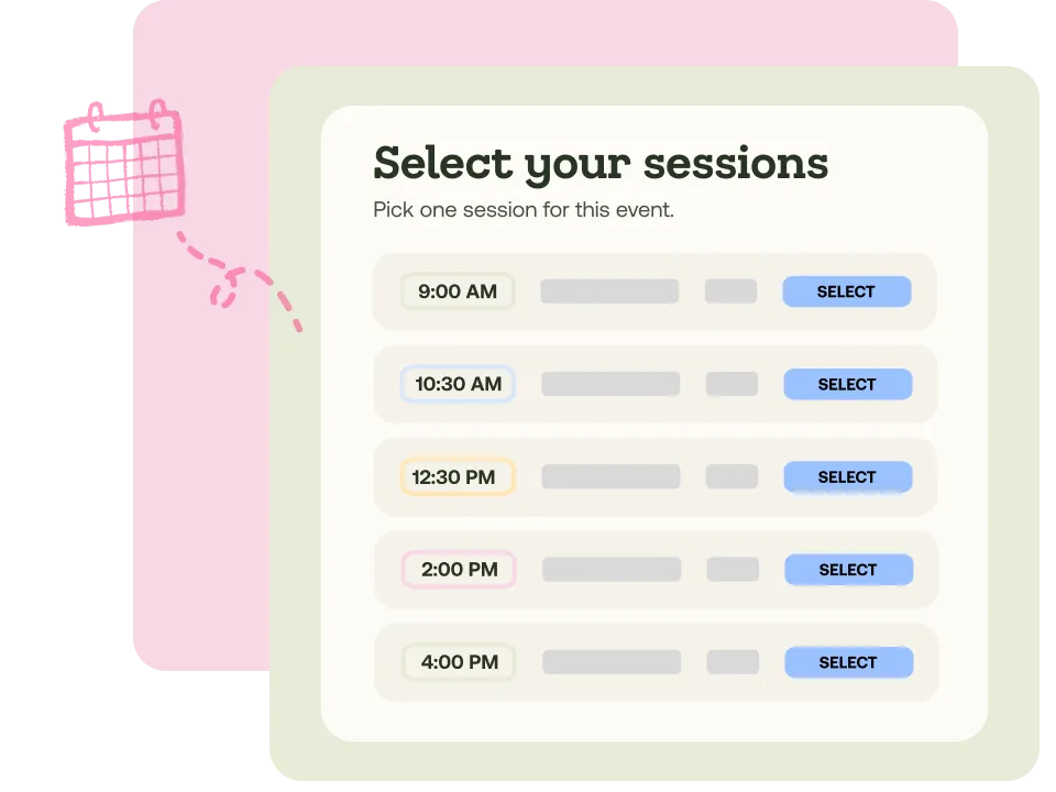 Multi-session event setup in TryBooking