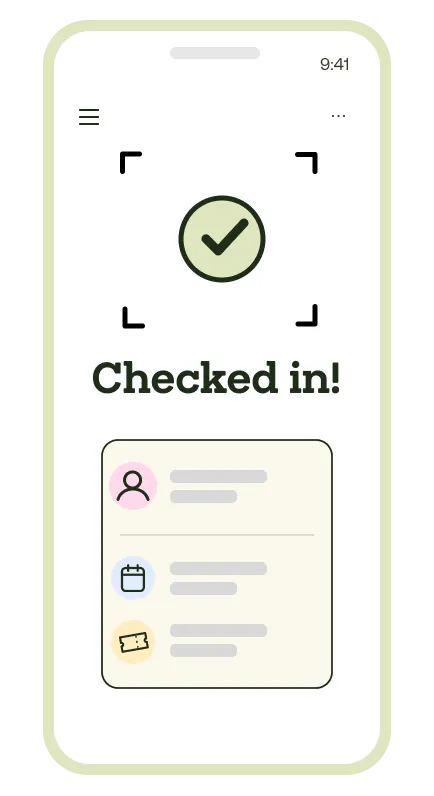 The Scanning App showing a successful check-in