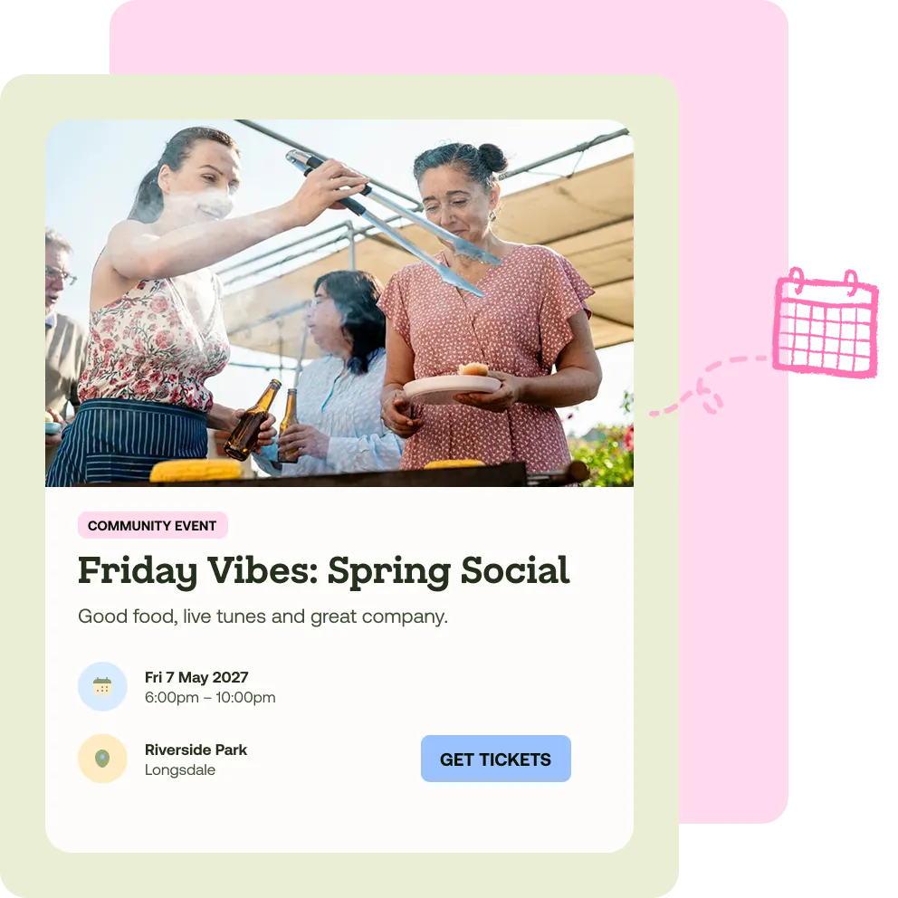 Custom event pages