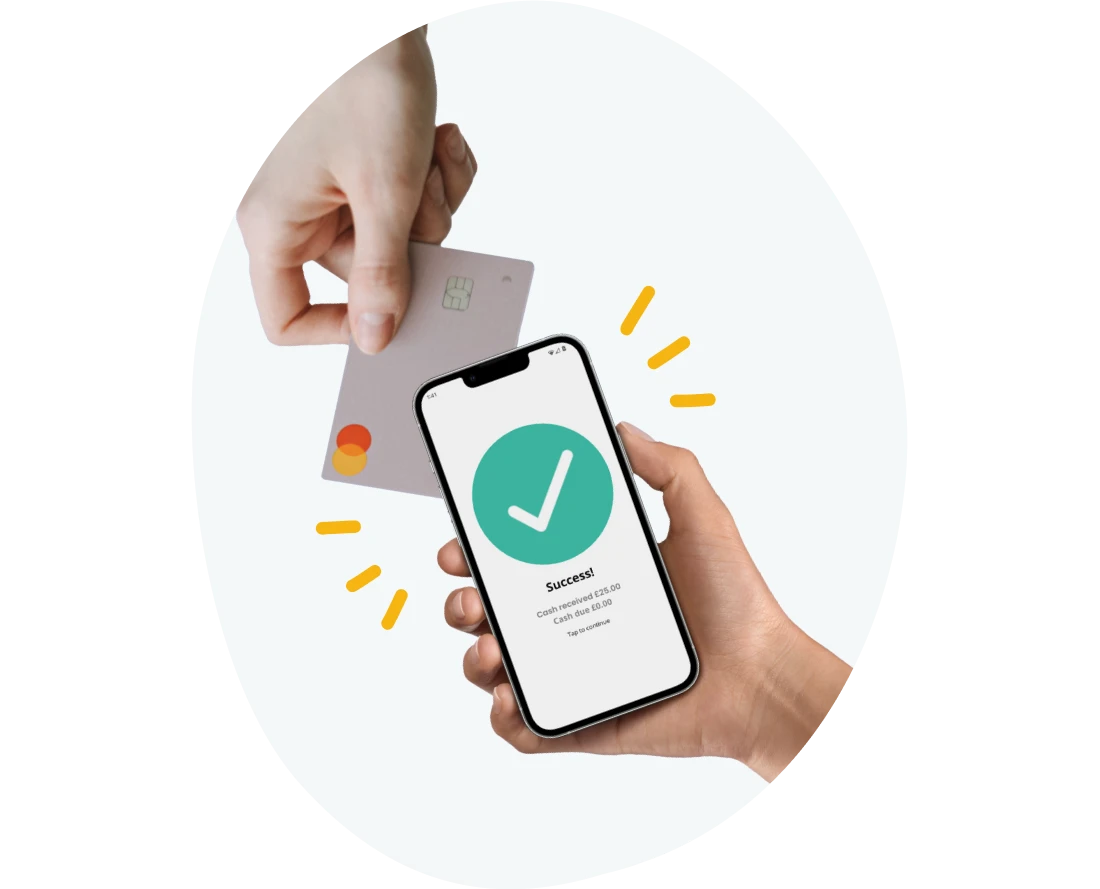 Take contactless card and cash payments using your phone